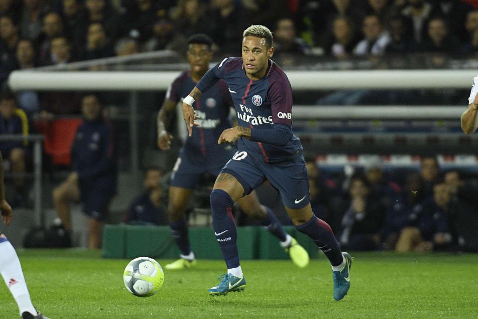 Neymar was in action for Paris Saint-Germain against Lyon over the weekend