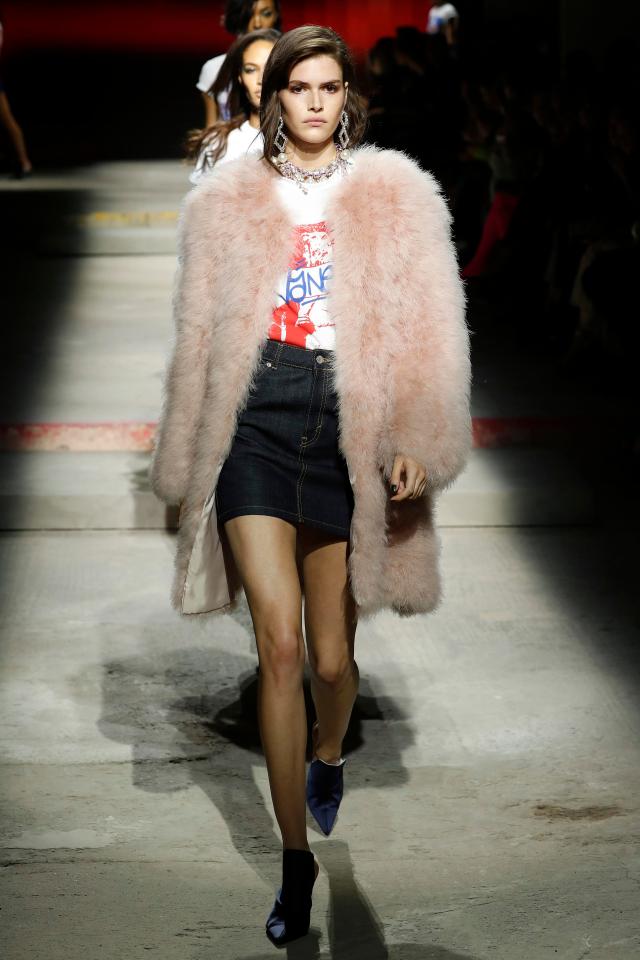  Topshop unveiled its SS18 collection yesterday - and it's available to buy now. This fluffy coat is priced at £150