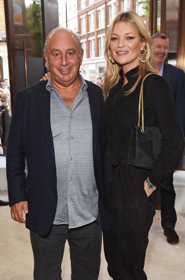  Supermodel Kate posed for a photograph with Topshop owner Sir Philip Green