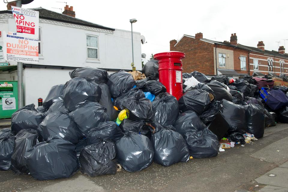  The mounting pile of rubbish in Birmingham has been dubbed by locals as a health hazard