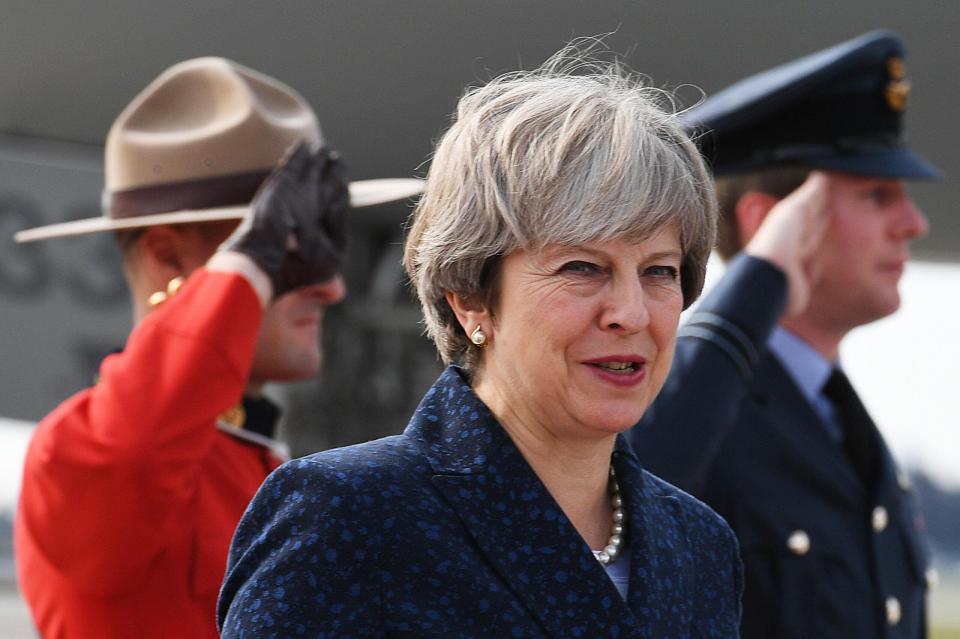  Mrs May brutally slapped down Boris as she arrived in Canada yesterday