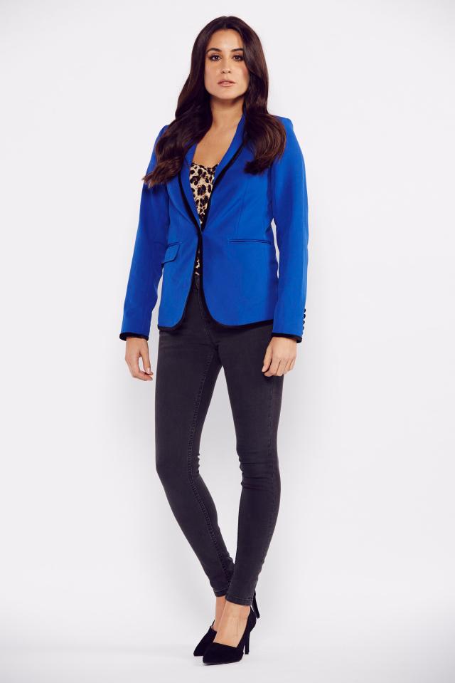 Blazer, £16.99; leopard cami, £4.99; skinny jeans, £9.99; heels, £19.99.