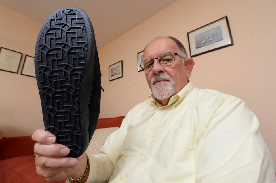  Sam says the design has put him off wearing the bargain buy slippers