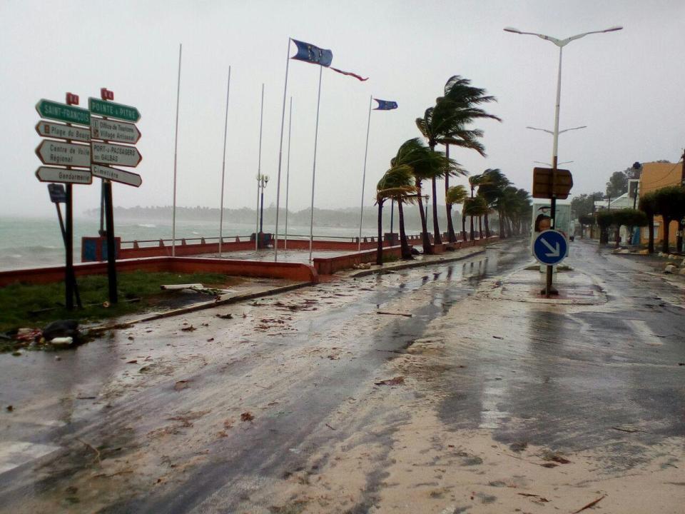  A deserted mud-strewn road on Guadeloupe