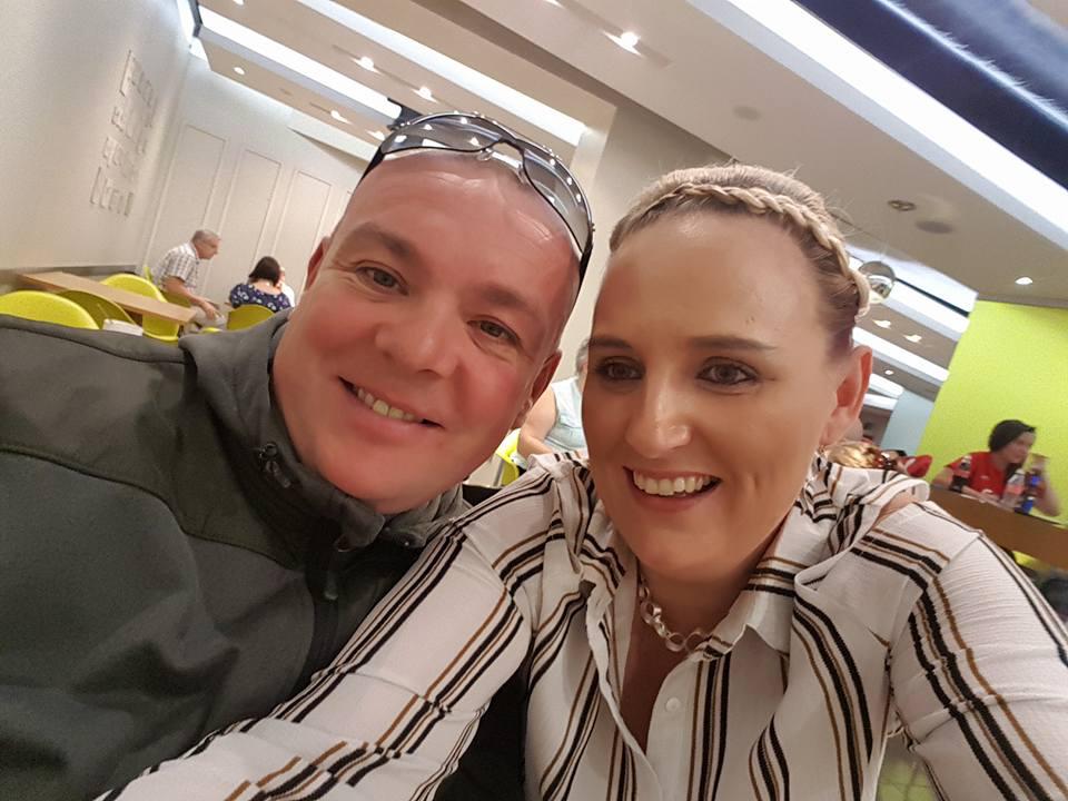  Paul Brady, 39, and his 34-year old partner Loretta, posted this picture boasting about the free bar before they were kicked off the flight