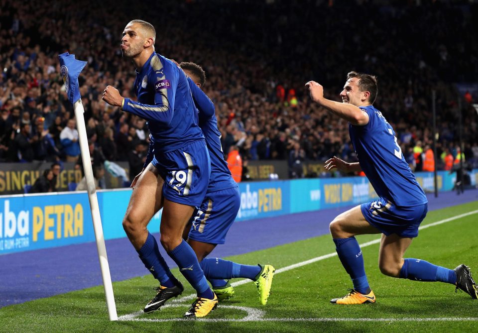  Islam Slimani helped Leicester to inflict defeat on Liverpool on Tuesday