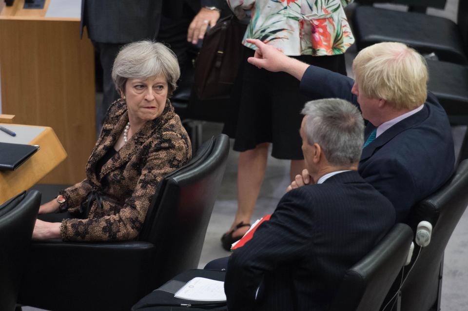  Theresa May was seen shooting Boris Johnson a dark look at the UN General Assembly