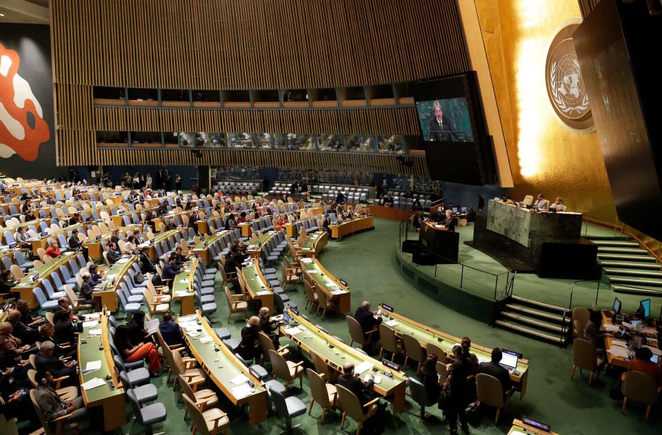  She gave her address to a largely empty room at the UN General Assembly