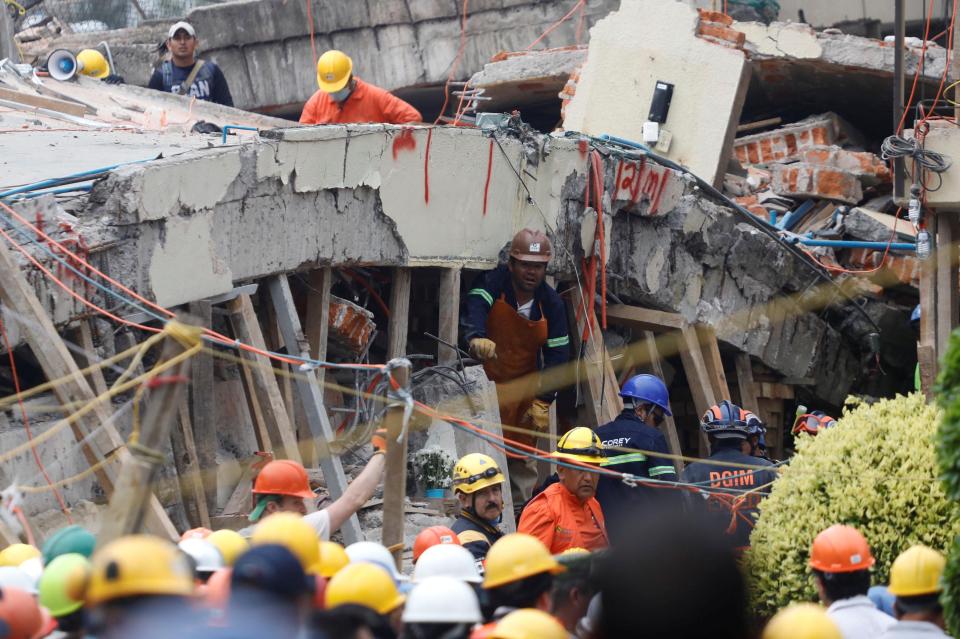  Rescuers have been desperately trying to find children alive in the primary school following the quake