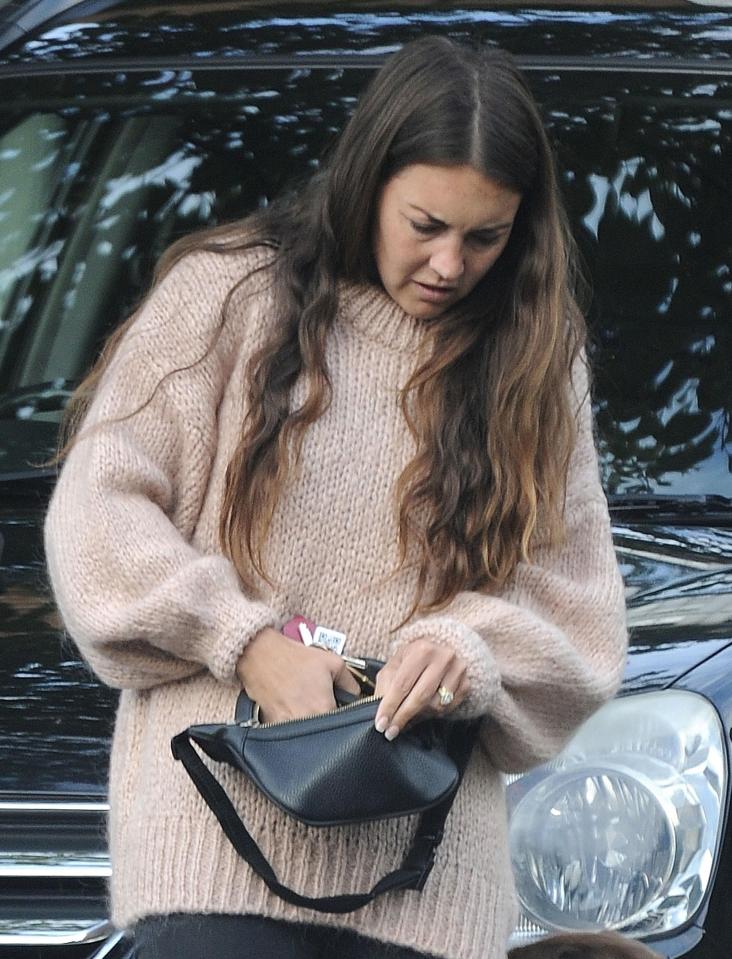  Lacey Turner, 29, flashed her sparkling wedding ring on a low-key outing with her dogs in London