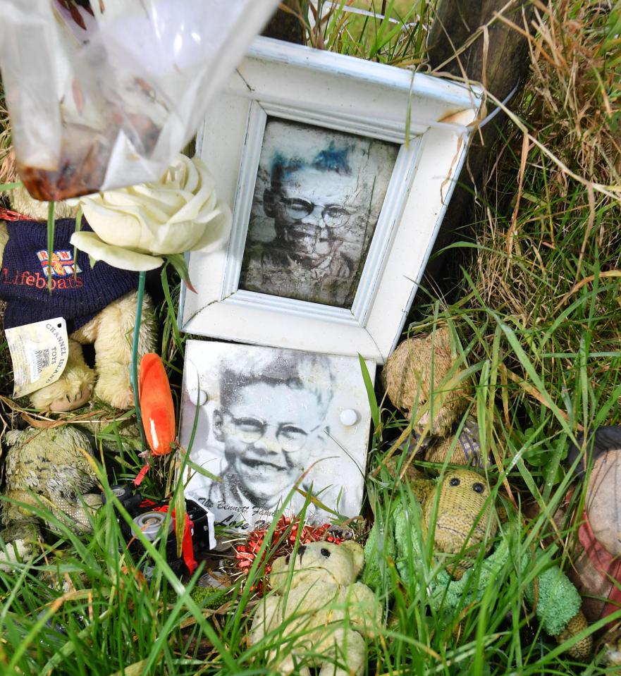  Flowers and teddy bears laid at the scene of the memorial to tragic Keith