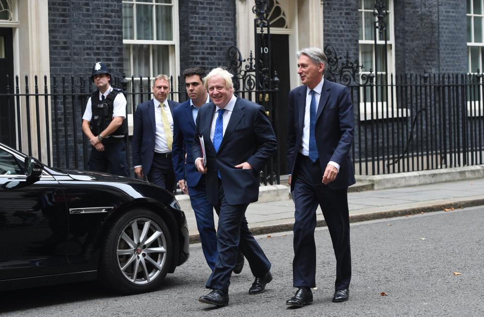  Philip Hammond and Boris Johnson were seen leaving Downing Street together after the Tory rows on Brexit