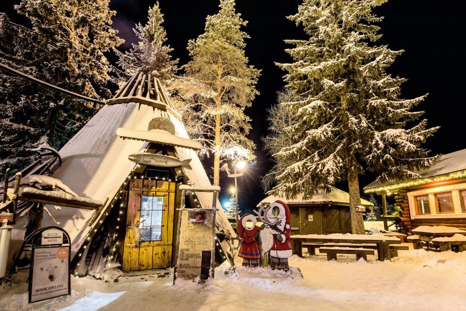  The snow village had lots to offer with a slide for the kids