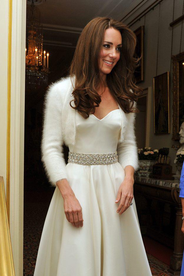  After the ceremony, Kate slipped into a second wedding dress for an intimate meal at Buckingham Palace in the evening