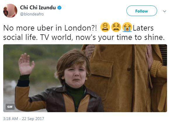  Chi Chi joked that the end of Uber also signalled the end of her social life