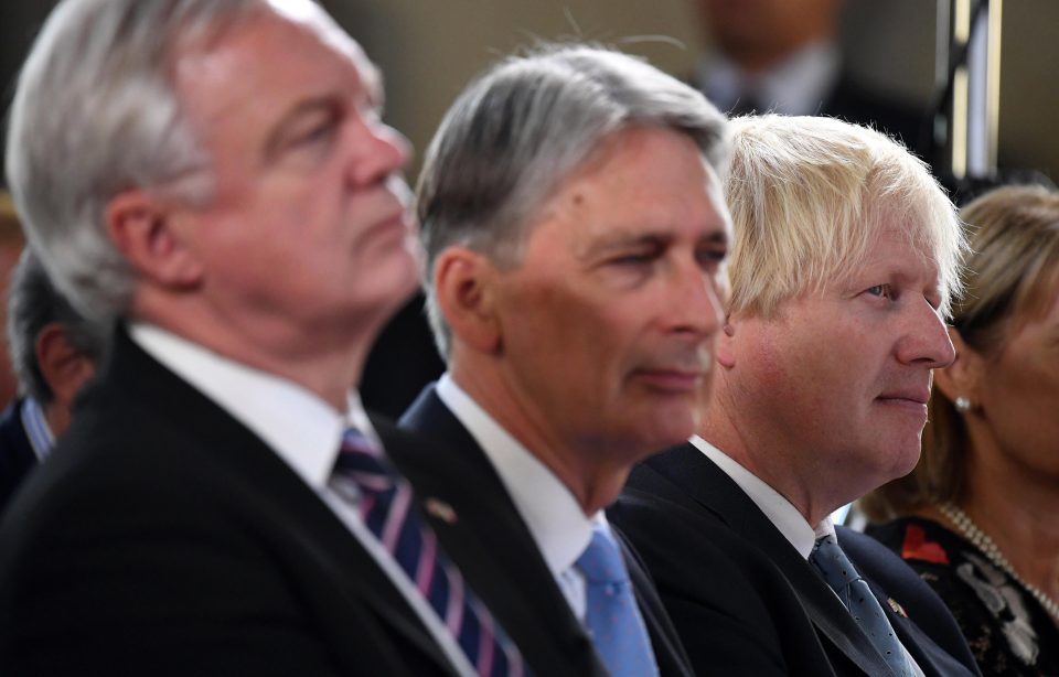  David Davis, Philip Hammond and Boris Johnson watched her speech in Florence, Italy