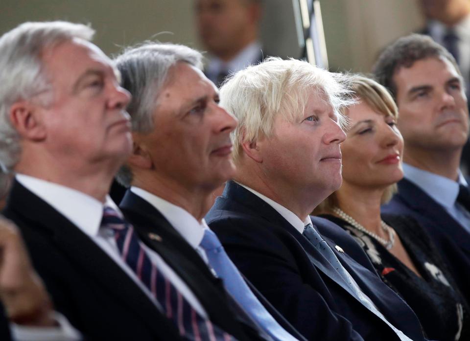  The Foreign Secretary was in the audience in Florence to listen to the PM