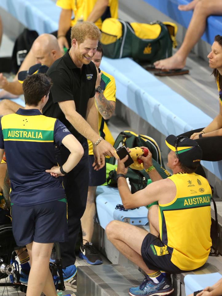  Harry also met British athletes giving them pep talks for the week ahead