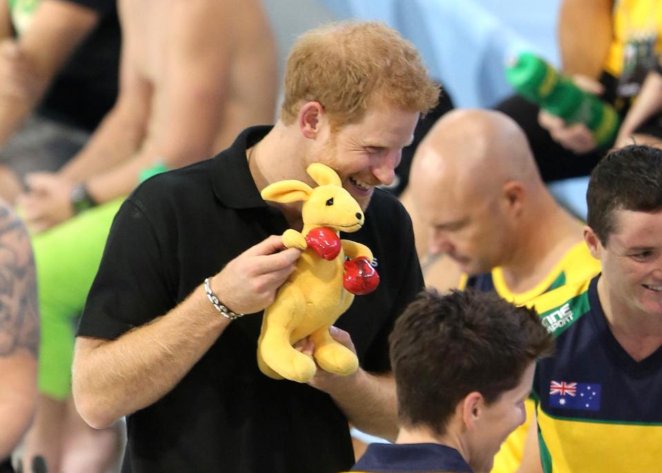  The Prince pretended to throw the kangaroo in the pool