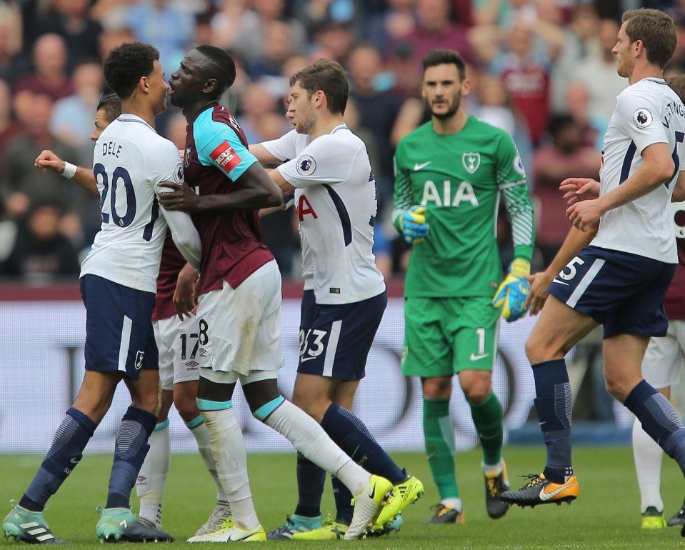 Alli in a bust-up with West Hams Cheikhou Kouyate