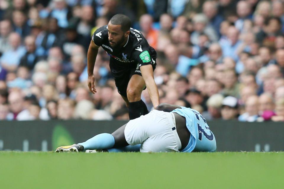  Benjamin Mendy was hurt in a challenge with Andros Townsend