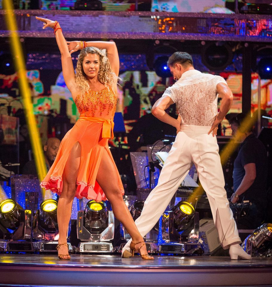  Ex-Emmerdale actress Gemma Atkinson with dance partner Aljaz Skorjanec on the first episode of Strictly Come Dancing