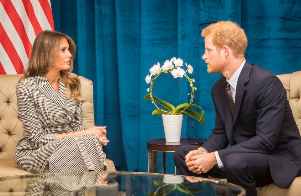  Prince Harry during a Bilateral meeting with First Lady of the United States Melania Trump