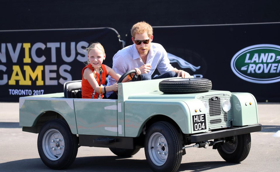  The Prince took a spin in the mini Landrover