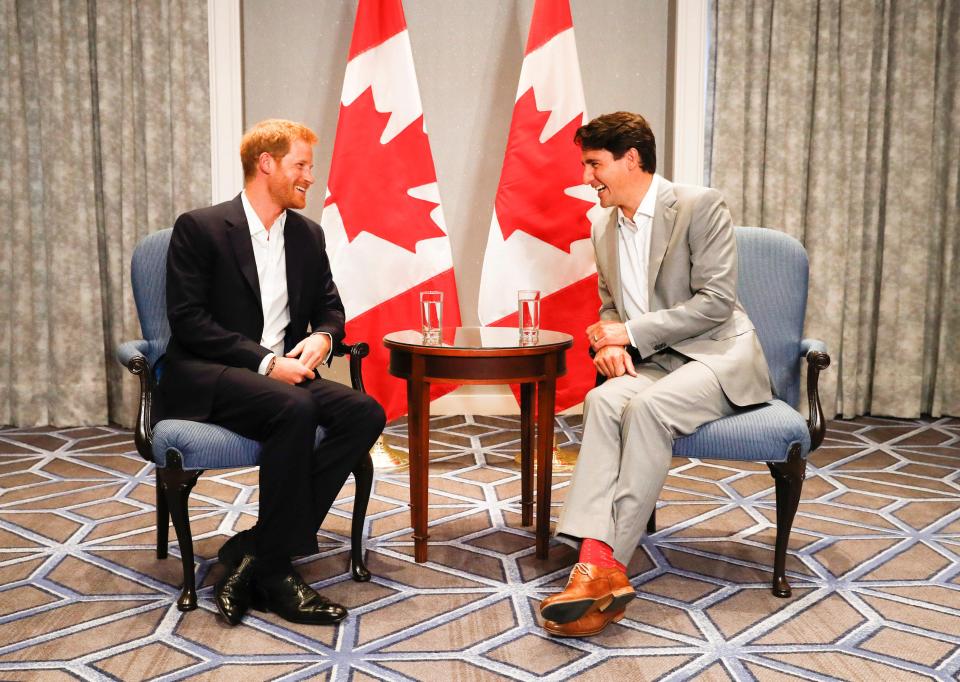  Prince Harry and Justin Trudeau shared a joke this evening