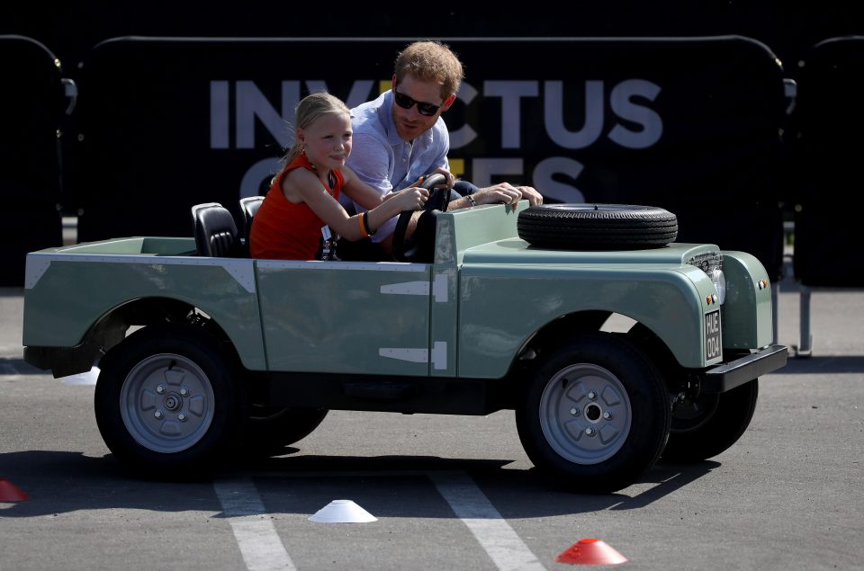  Prince Harry headed off to the Jaguar Land Rover Driving Challenge