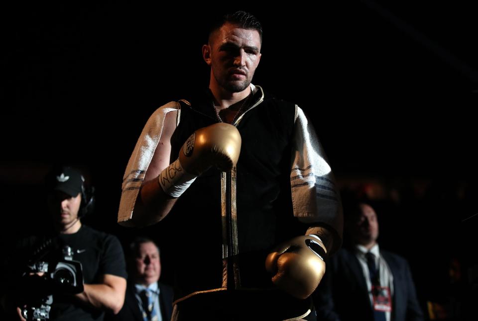 Hughie Fury looked relaxed as he made his way to the ring