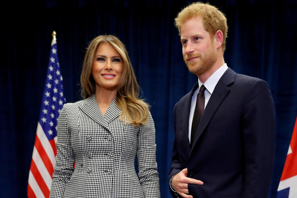  Prince Harry with US First Lady Melania Trump at the Invictus Games last weekend