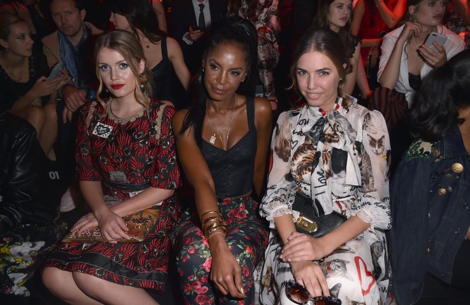  Princess Diana's niece Kitty Spencer, left, and model Amber Le Bon, right, sat in the FROW