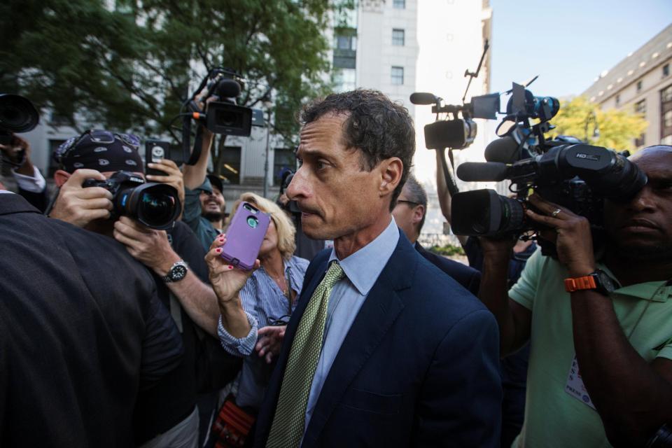  Anthony Weiner arriving at Manhattan Federal Court today where he was sentenced to 27 months behind bars