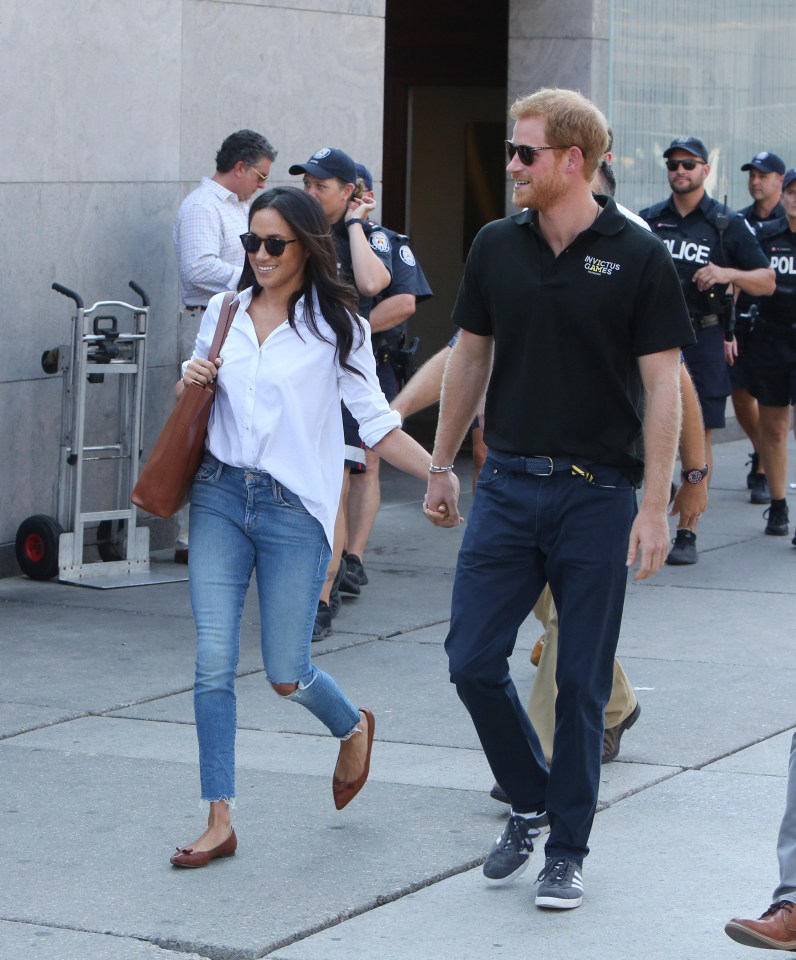 The loved up couple held hands as they walked around the event in Toronto