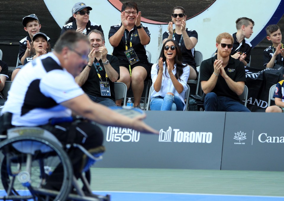 The pair applauded during the match, getting into the spirit of the event