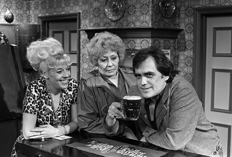 Jack and Vera pictured in the Rovers Return with Bet Lynch