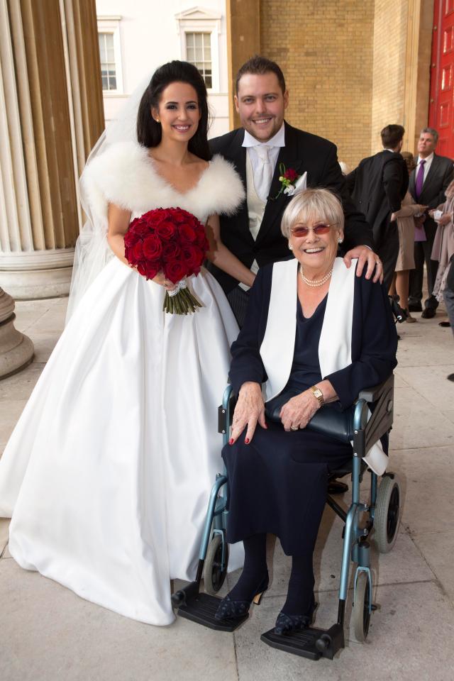  Liz was pictured here attended her grandson Luke's wedding