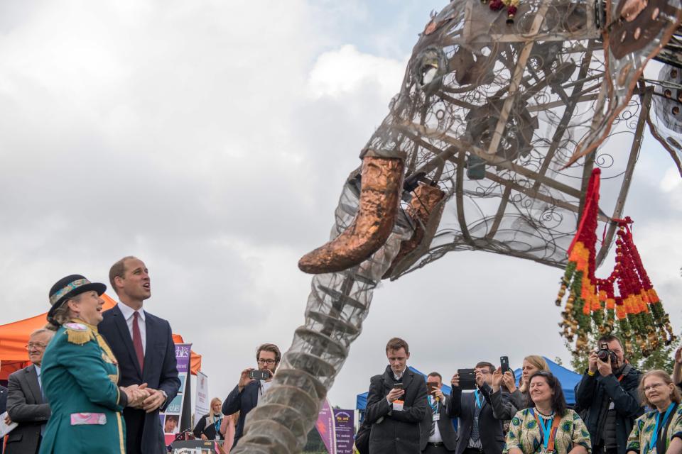  William also had an encounter with a Harminder - a life-size mechanical model elephant