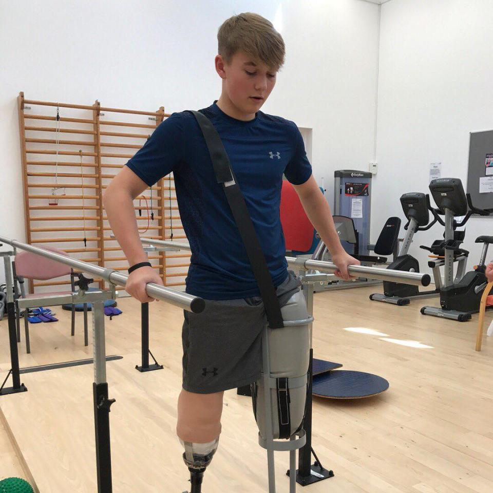  The teenager has had to learn to walk again after his crash