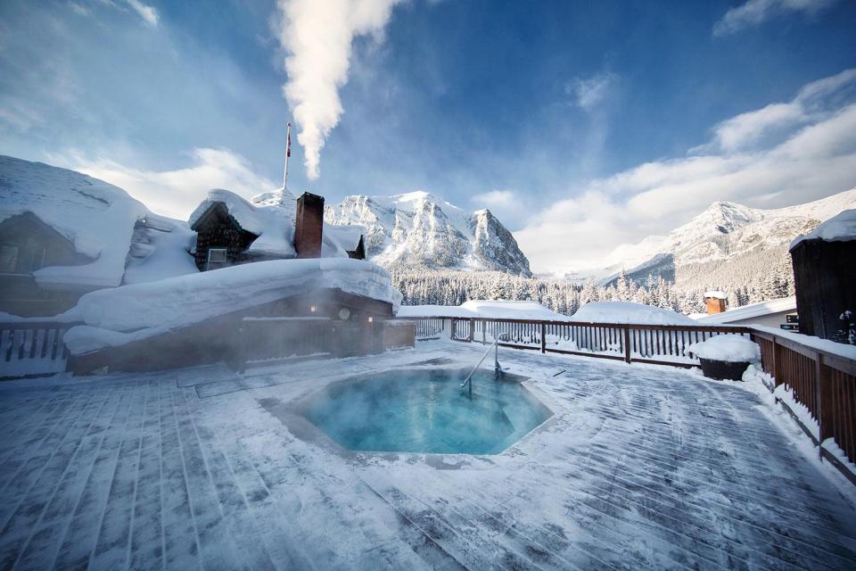  Enjoy a dip in an open-air hot tub with an incredible backdrop