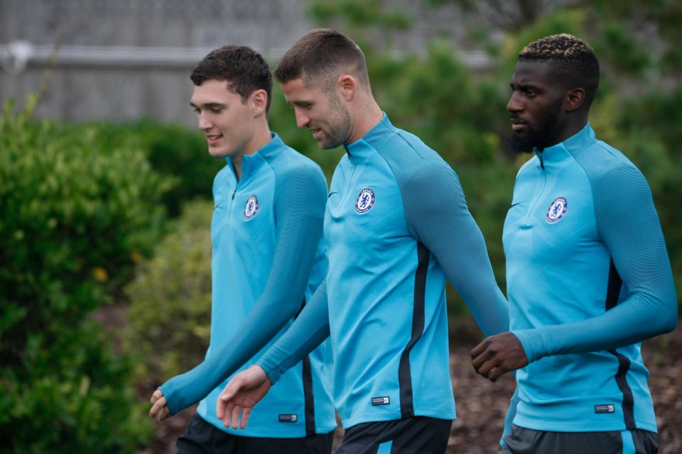 Chelsea train ahead of their Champions League trip to Madrid where they will face Atletico