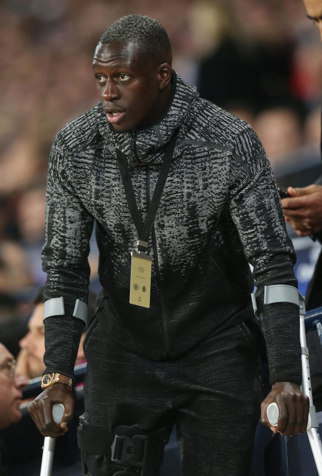  Benjamin Mendy was at the Shakhtar game on crutches