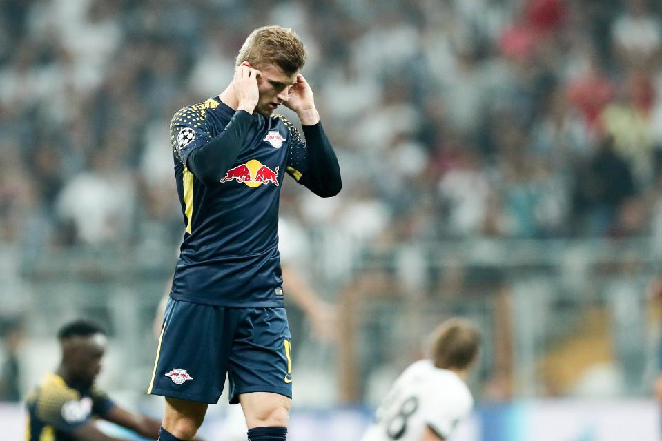  Timo Werner tries to plug his ears during the Champions League clash against Besiktas