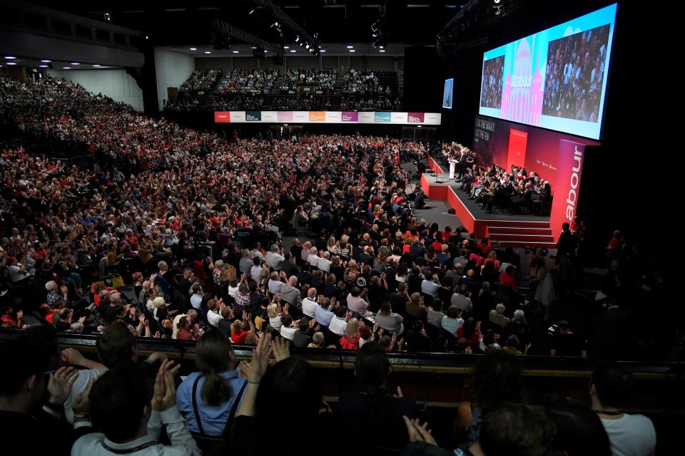  The hall was packed with activists keen to hear from Mr Corbyn