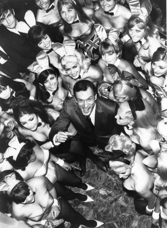  Hugh pictured with 50 Bunnies at the opening of the Playboy Club in London