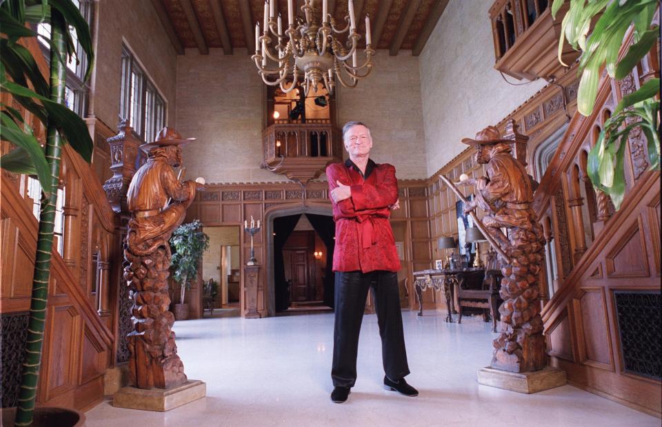  Hugh inside the LA mansion he bought in 1971