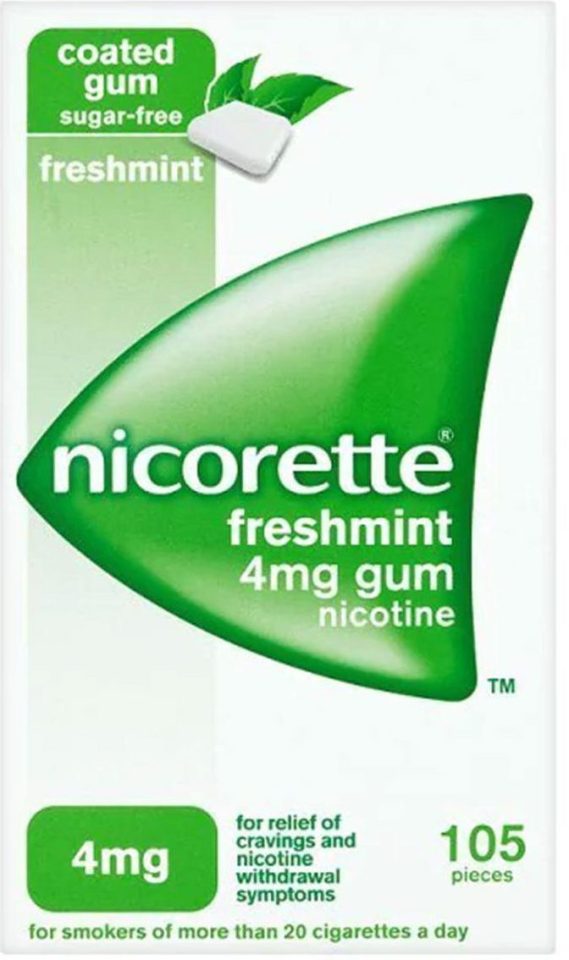 Nicorette Fresh Mint Gum 4mg, 105 pieces, was £13.99, now £9.99, at Superdrug.