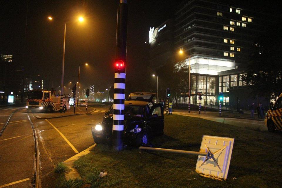  Man City star Sergio Aguero appeared to hit a traffic post