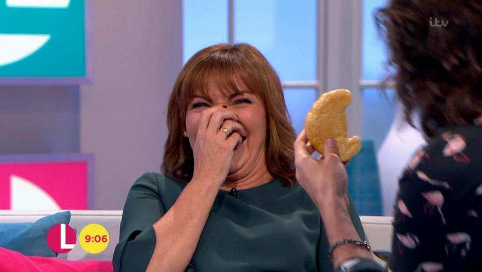  Lorraine Kelly was in hysterics as Russell Brand had a meltdown over a plastic croissant